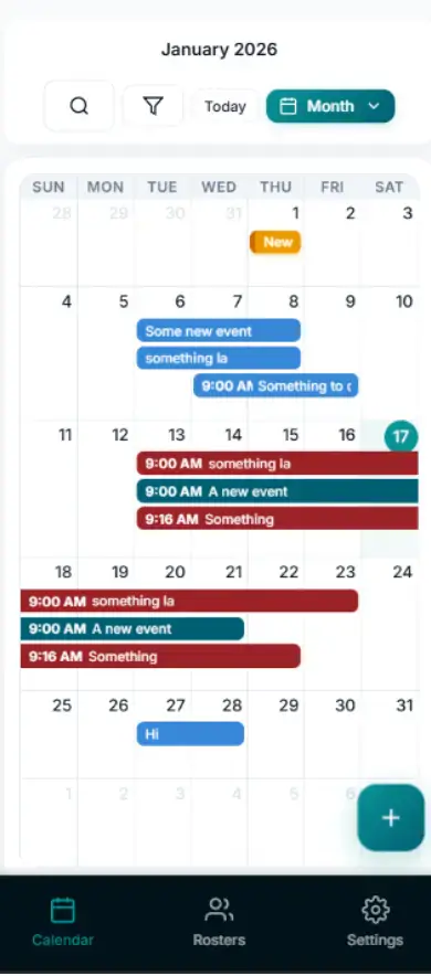 Screenshot of Rosterly Time Management System